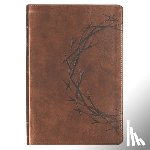 Christian Art Gifts - KJV Bible Giant Print Full Size Faux Leather Crown of Thorns/Amazing Grace, Brown