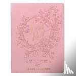  - Find Rest Womens Devotional for Lasting Peace in a Busy Life - Pink Faux Leather Flexcover Gift Book Devotional W/Ribbon Marker