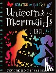Make Believe Ideas - Scratch and Sparkle Unicorns and Mermaids Stencil Art