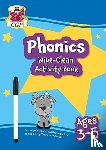 CGP Books - New Phonics Wipe-Clean Activity Book for Ages 3-5 (with pen)