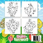 Brooks, Oliver - FRUITS & VEGETABLES Coloring Book for Kids