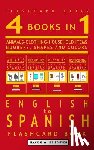 Books, Flashcard - 4 books in 1 - English to Spanish Kids Flash Card Book: Black and White Edition: Learn Spanish Vocabulary for Children