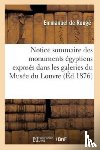 de Rouge, Emmanuel - Notice Sommaire Des Monuments Egyptiens Exposes Dans Les Galeries Du Musee Du Louvre