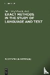  - Exact Methods in the Study of Language and Text