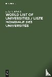  - World List of Universities / Liste Mondiale des Universites