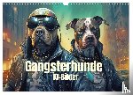 Brunner-Klaus, Liselotte - Gangsterhunde - KI-Bilder (Wandkalender 2025 DIN A3 quer), CALVENDO Monatskalender