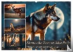 Kleemann, Claudia - Heimische Tiere im Mondlicht (Wandkalender 2026 DIN A2 quer), CALVENDO Monatskalender