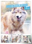 Hurley, Rose - Wölfe. Zarte Aquarelle von beeindruckenden Tieren (Wandkalender 2026 DIN A3 hoch), CALVENDO Monatskalender