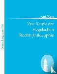 Marx, Karl - Zur Kritik der Hegelschen Rechtsphilosophie