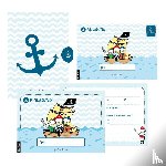 Wirth, Lisa - 12 Einladungskarten Geburtstag Junge (Piraten). Handgemachte Geburtstag Einladungskarten zum Kindergeburtstag incl. 12 liebevollen Hand designten Briefumschlägen. Verpackt in einer wundervollen hochwertigen Karton Box. By Lisa Wirth