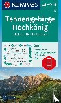  - KOMPASS Wanderkarte 15 Tennengebirge, Hochkönig, Hallein, Bischofshofen 1:50.000