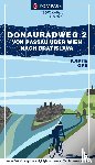  - KOMPASS Fahrrad-Tourenkarte Donauradweg 2, von Passau über Wien nach Bratislava 1:50.000