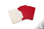 Moleskine - Moleskine Cahier Pocket Plain Red Cover L. 3er Pack