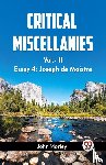 Morley, John - CRITICAL MISCELLANIES Vol.-II Essay 4: Joseph de Maistre