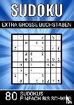 Puzzlebücher, Sudoku - Sudoku extra grosse Buchstaben - 80 Sudokus einfach bis schwer