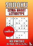 Lettertype Boeken, Groot - Sudoku Extra Groot Lettertype - voor Gevorderden - 100 Puzzels - Eén Puzzel per A4-Pagina