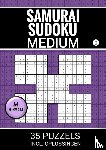 Puzzelboeken, Sudoku - Samurai Sudoku - Medium - 35 Puzzels Incl. Oplossingen - Nr. 52