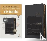 Tyndale - Biblia ultrafina NTV, letra grande de ziper con Filament (SentiPiel, Gris, Indice, Letra Roja)