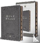 King James Version - KJV Holy Bible, Giant Print Thinline Large Format, Gray Premium Imitation Leather with Ribbon Marker, Red Letter, and Thumb Index