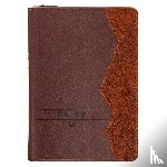 Christian Art Gifts - Journal Classic Zip Brown Faith Mountains Matt. 17:20